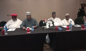 BREAKING: Atiku, David Mark, Sule Lamido, PDP Leaders in Closed-Door Meeting Over Coalition