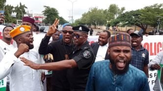 Sowore, Other Activists Lead Retired Police Officers in Protest [Photos]