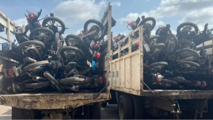 Task Force Seizes 64 Commercial Motorcycles in Lagos State
