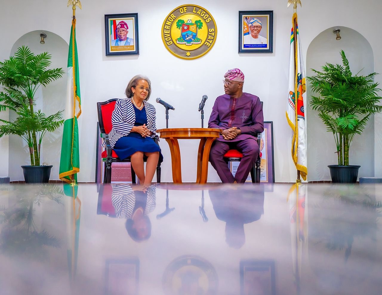 Sanwo-Olu Hosts Former Ethiopian President at Lagos House