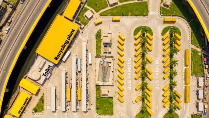 Obalende bus transport hub