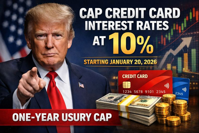 Trump Proposes One-Year 10% Cap on Credit Card Interest Rates
